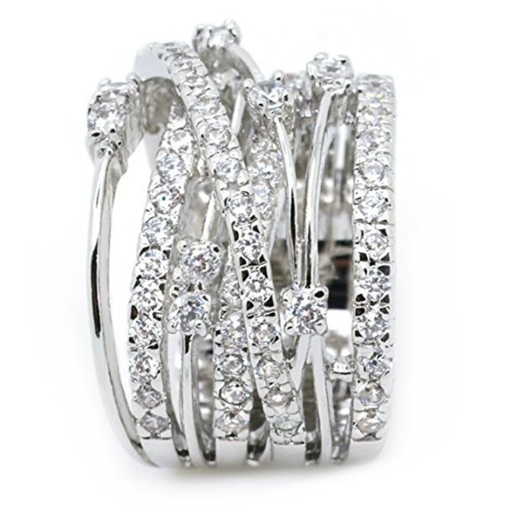 💥 Multi Layer Exquisite Shiny Zircon Stackable Rings for Women, EVGG1310